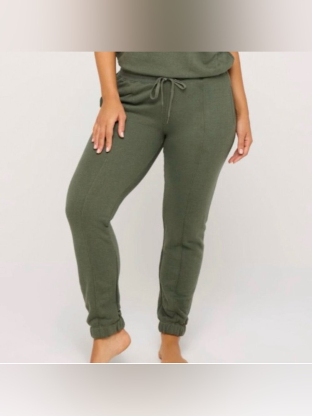 ✨ NWT Spiritual Gangster Shelly Off Shoulder Jumpsuit - Large Olive Lounge Set - Picture 4 of 14